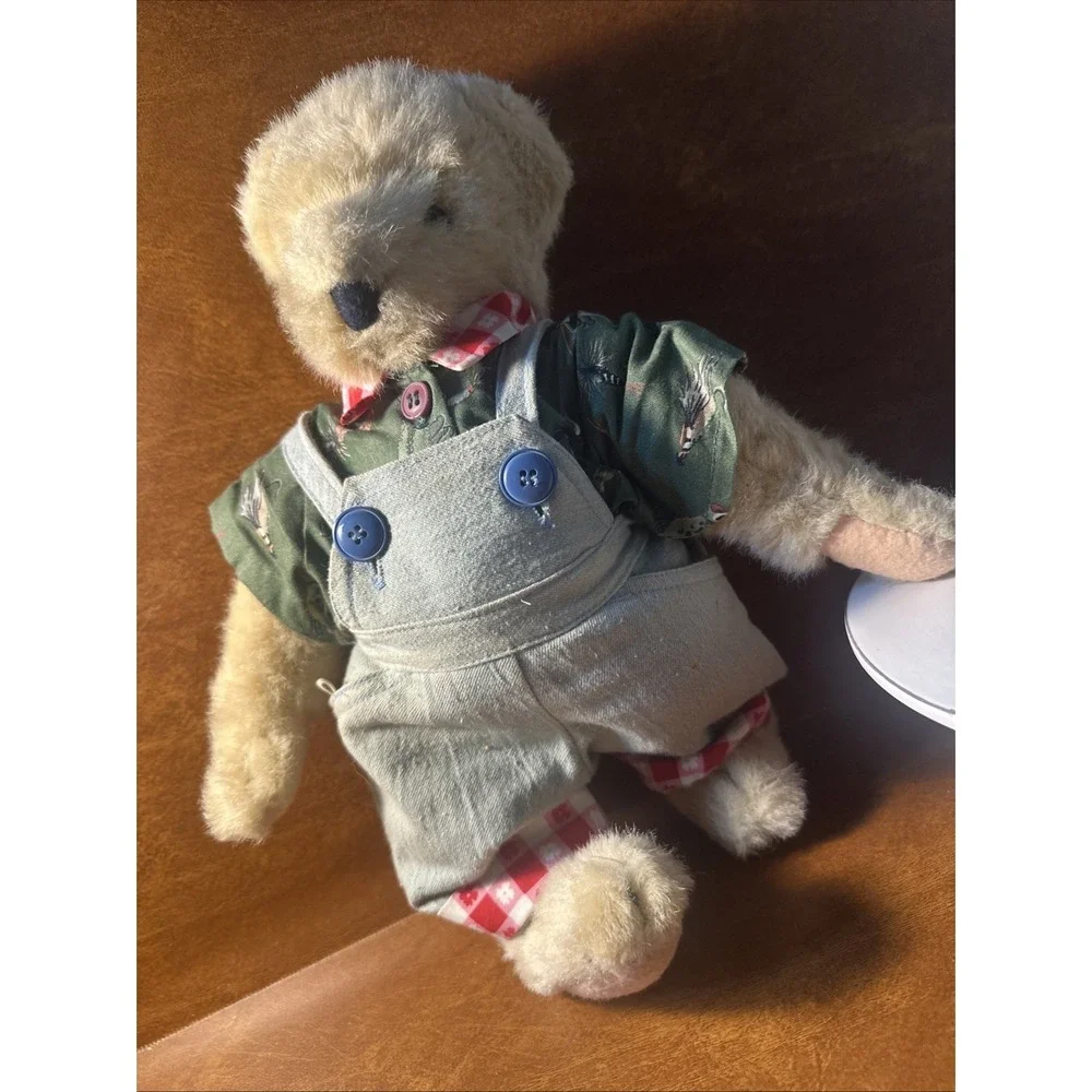 Fuzzy VanderBear Picnic Boy with Overalls Plush 13